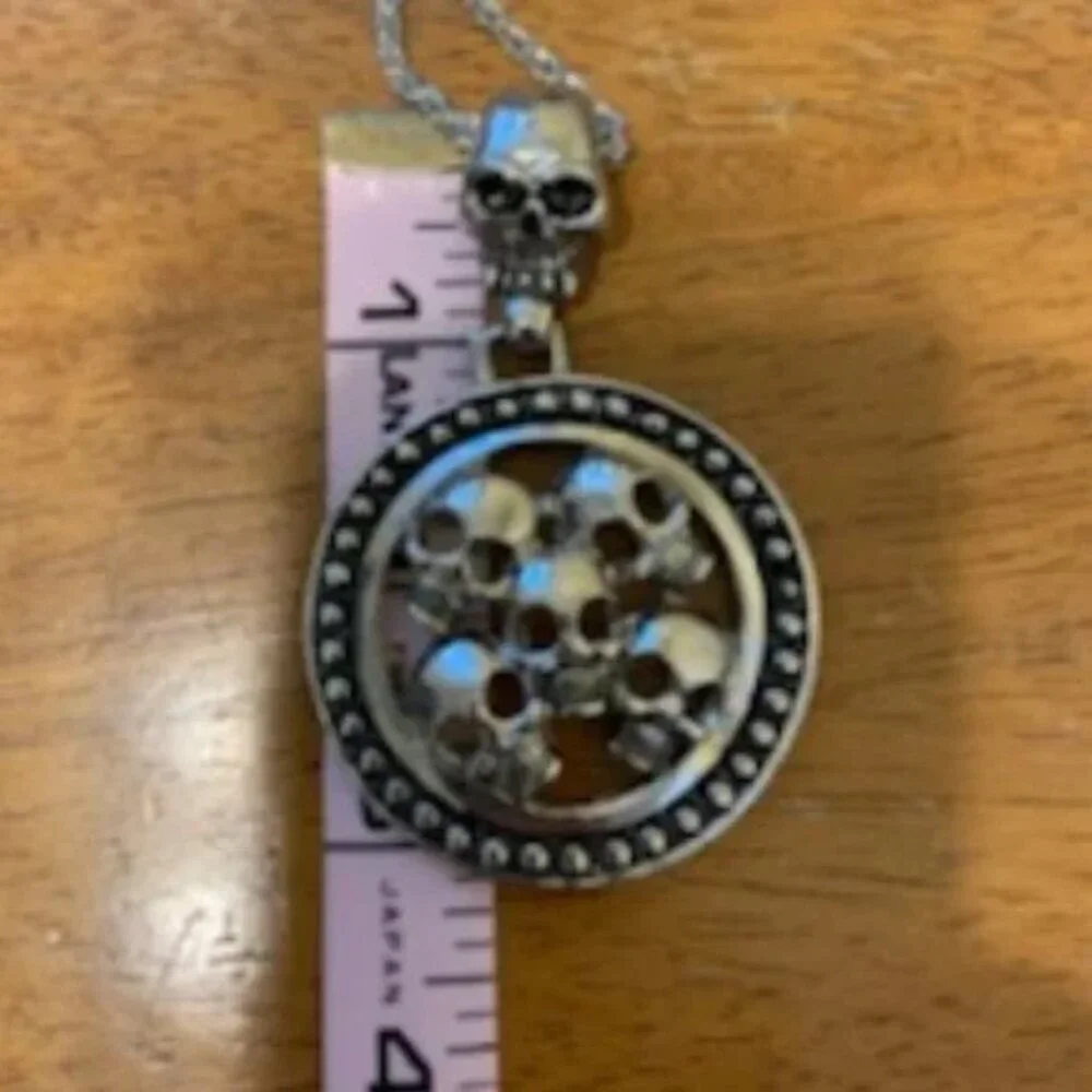 Vintage Skull and Medallion Necklace (Mens Listing)